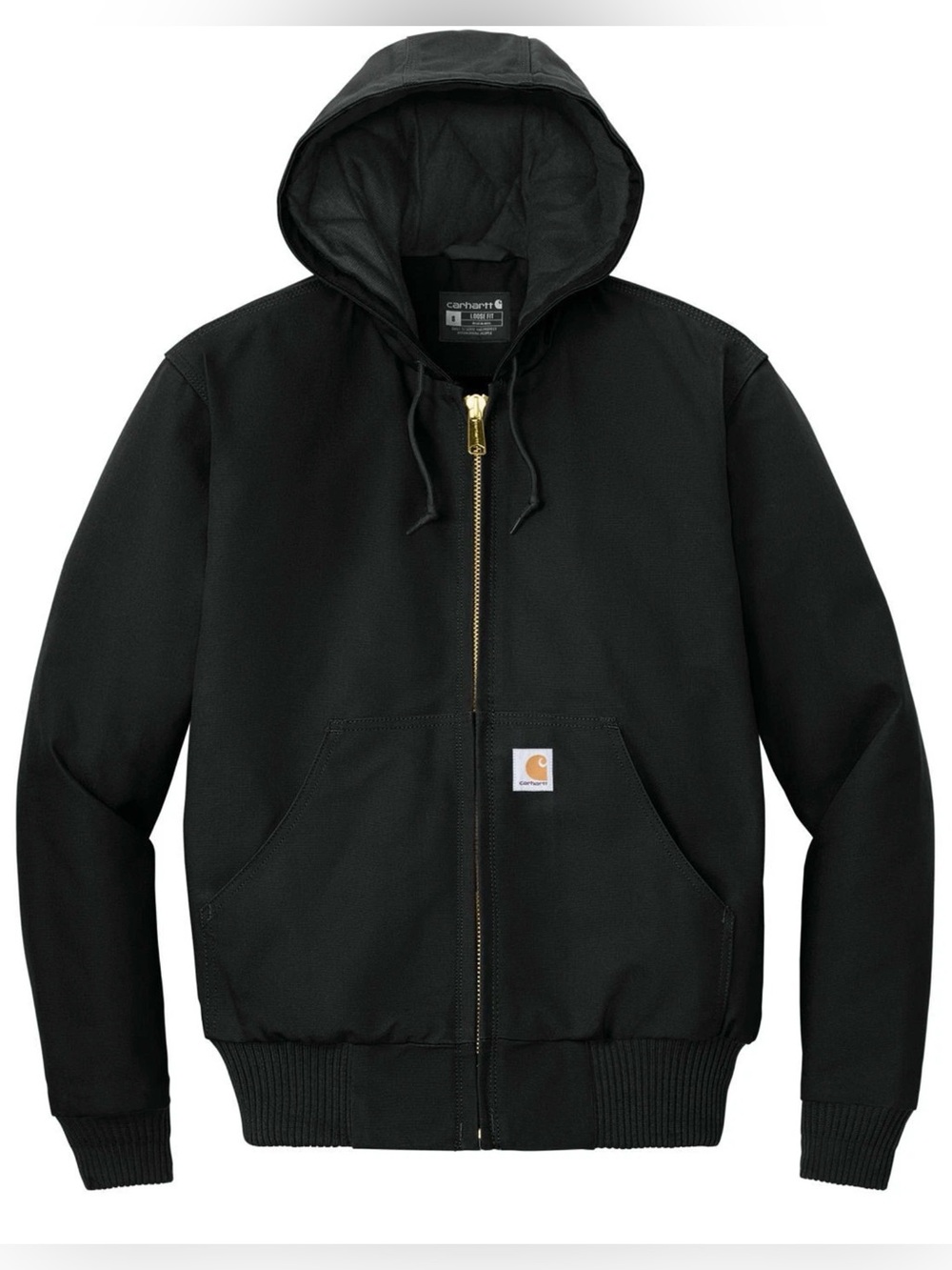 Carhartt Quilted Flannel Lined Duck Active Jacket in Black size L